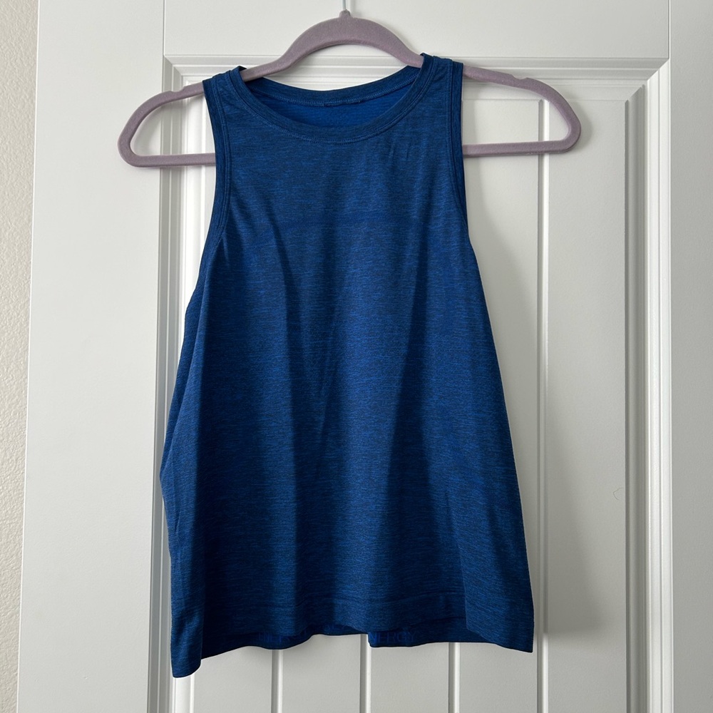 lululemon athletica Blue Tank Top Sleeveless high neck swiftly